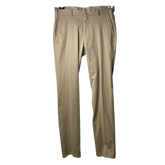 Peter Millar Men Crown Pilot Flat Front Trousers Twill Chino Pants Size 34 Khaki - Picture 3 of 14
